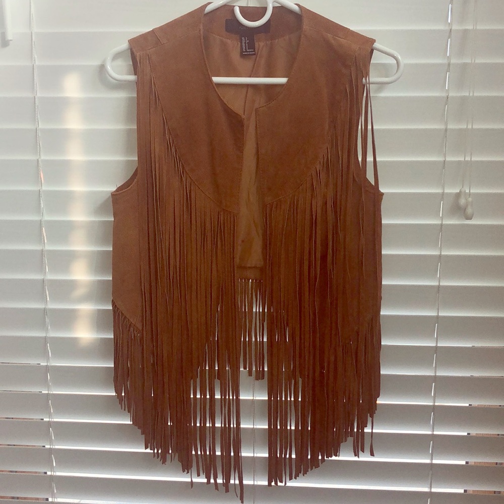 genuine leather fringe vest